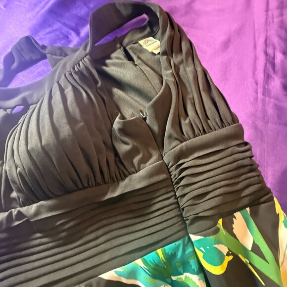 New 📌Sangria Handkerchief Multi-Colored Chiffon Dress with Cummerbund Waistline - Picture 11 of 16